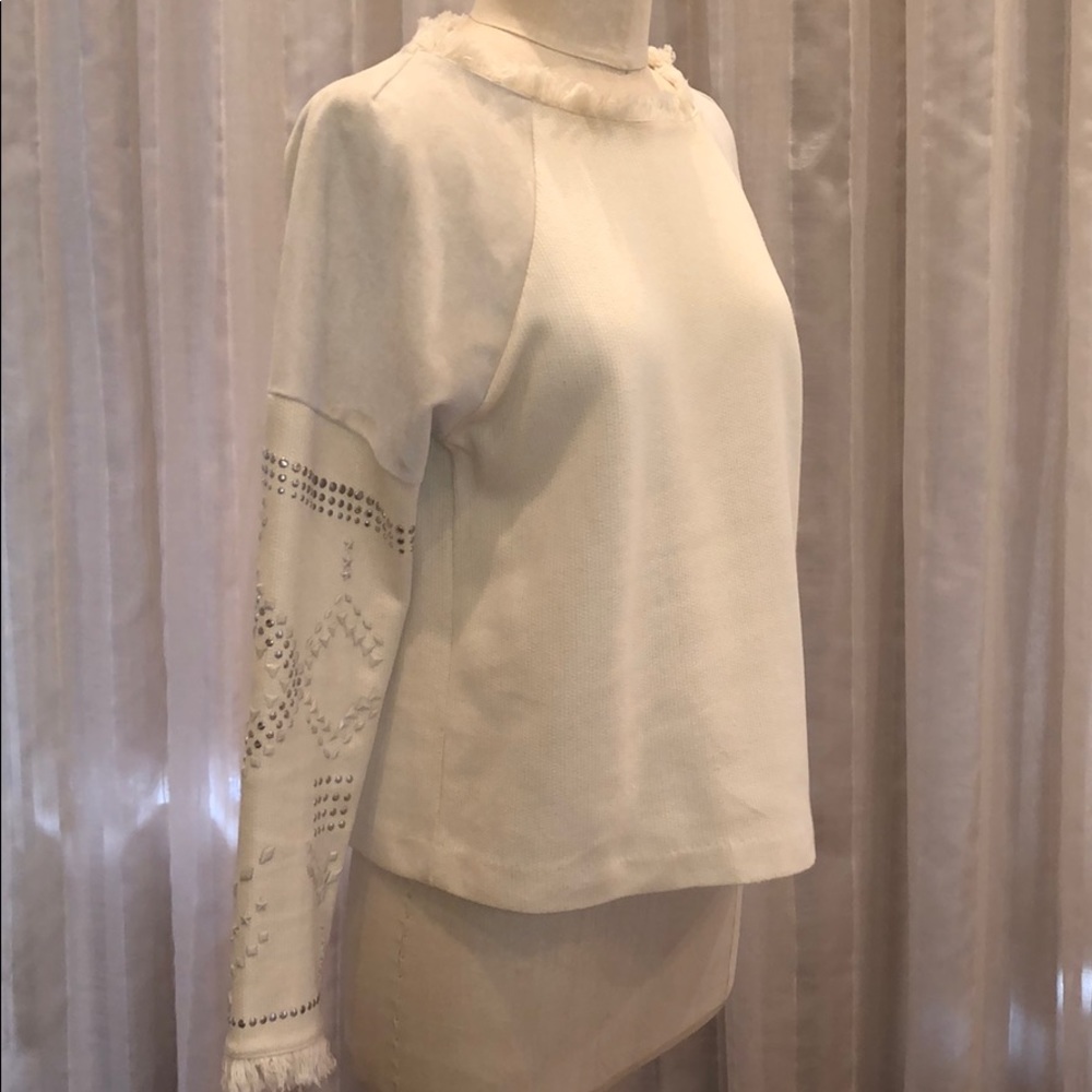 Zara Boho Chic Studded Fringe Pullover - Picture 5 of 8